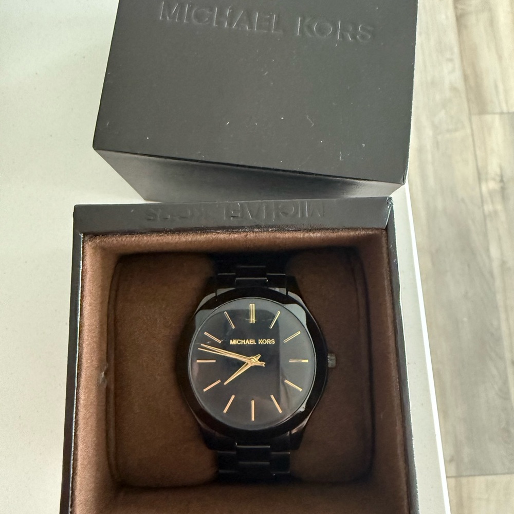 Michael Kors Black and Gold Watch
